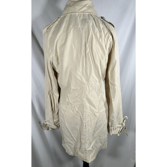 GUESS Button Double Breasted Ivory Trench Coat Women's Size Small - Picture 4 of 8